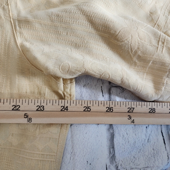 Mens Yellow Silk Palm Tree Button Down Shirt - Picture 3 of 7